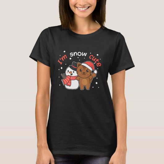 Cat I'm Snow Cute Snowman Snow Pun T-shirt (Voorkant)