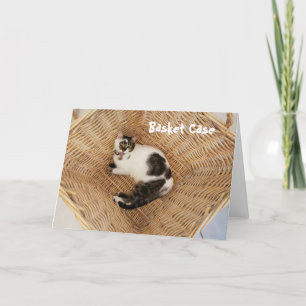 Cat in a Basket Greeting Card Kaart
