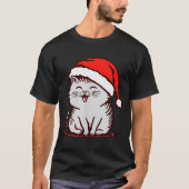 Cat In A Santa Hat  T-shirt (Voorkant)