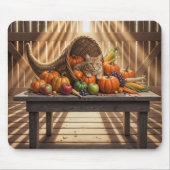 Cat In a Thanksgiving Cornucopia Muismat (Voorkant)
