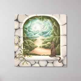 Cat in a Window Canvas Afdruk