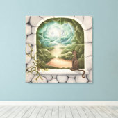 Cat in a Window Canvas Afdruk (Insitu (Houten vloer))