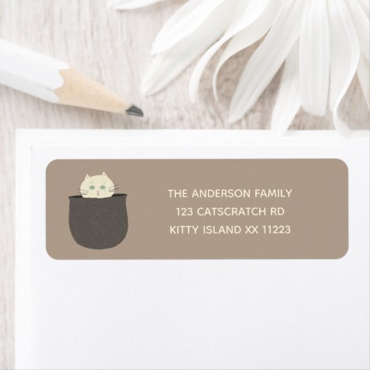 Cat in Basket retouradres Label (Insitu)