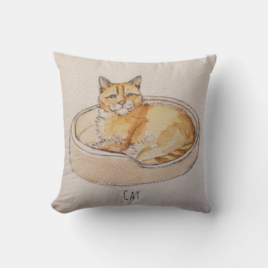 Cat In Bed Kussen (Voorkant)
