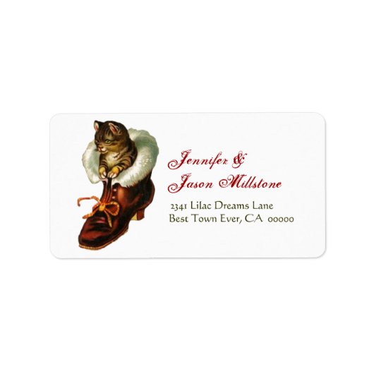  Cat in Boot Address Label (Voorkant)