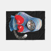 Cat In Boxing Suit Fleece Deken (Voorkant (Horizontaal))