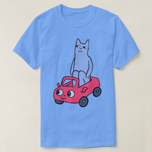 Cat in car funny t-shirt (Design voorkant)