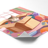Cat in Cardboard Box | Kitten Watercolor Cat Art Poster (Hoek)