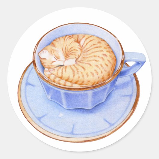 Cat in Coffee Sticker (Voorkant)