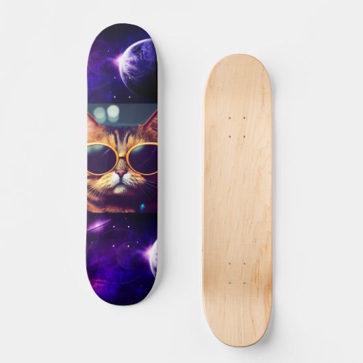 CAT IN DE RUIMTE GRAPPIG Skateboard Deck (Voorkant)