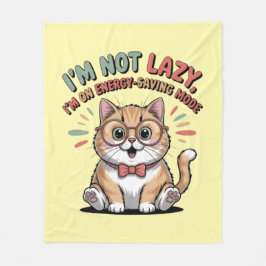 Cat in Energy Saving Mode Fleece Deken