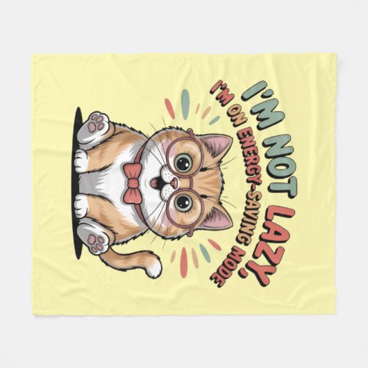 Cat in Energy Saving Mode Fleece Deken (Voorkant (Horizontaal))