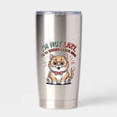 Cat in Energy Saving Mode Geïsoleerde Drinkbeker (Achterkant)