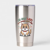 Cat in Energy Saving Mode Geïsoleerde Drinkbeker (Voorkant)