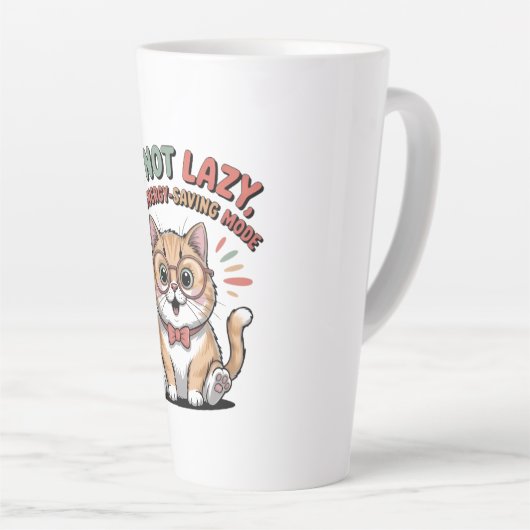 Cat in Energy Saving Mode Latte Mok (Rechterhoek)