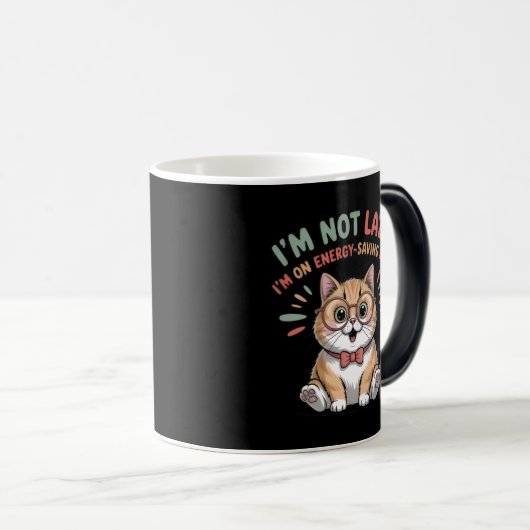 Cat in Energy Saving Mode Magische Mok (Voorkant rechts)