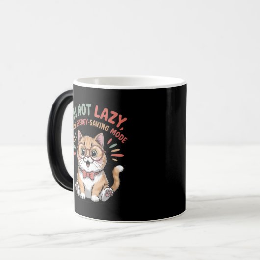 Cat in Energy Saving Mode Magische Mok (Voorkant links)