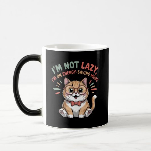Cat in Energy Saving Mode Magische Mok (Links)