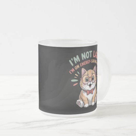 Cat in Energy Saving Mode Matglas Koffiemok (Voorkant rechts)