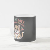 Cat in Energy Saving Mode Matglas Koffiemok (Voorkant links)