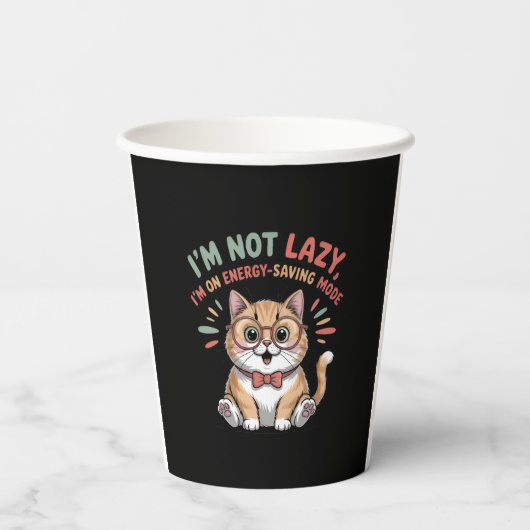 Cat in Energy Saving Mode Papieren Bekers (Achterkant)