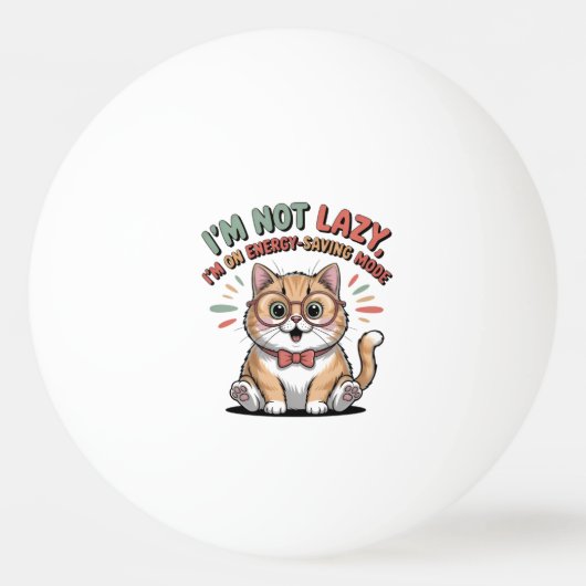 Cat in Energy Saving Mode Pingpongbal (Voorkant)