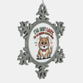 Cat in Energy Saving Mode Tin Sneeuwvlok Ornament (Links)