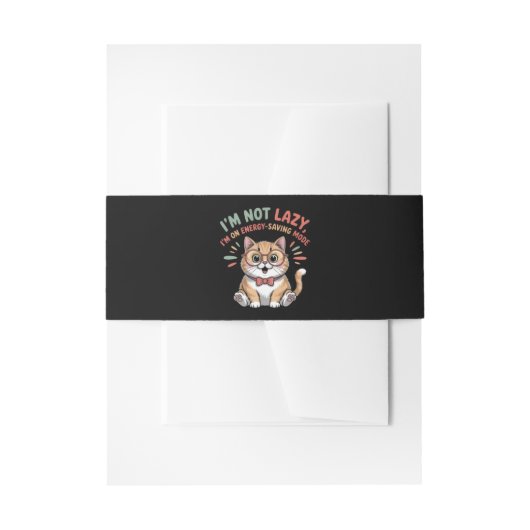 Cat in Energy Saving Mode Uitnodigingen Wikkel (Voorkant Voorbeeld)