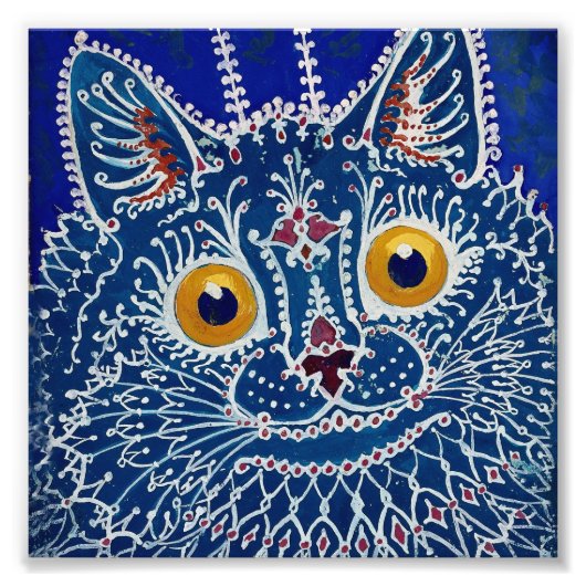 "Cat in Gothic Style" van Louis Wain Foto Afdruk (Voorkant)