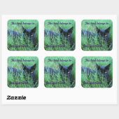 Cat in Grass Custom Book Bord Vierkante Sticker (Vel)