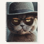 Cat in Hat and Glasses Notebook Notitieboek (Voorkant)