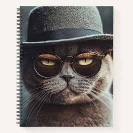 Cat in Hat and Glasses Notebook Notitieboek
