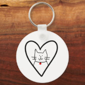 Cat in Heart Doodle  Sleutelhanger (Achterkant)