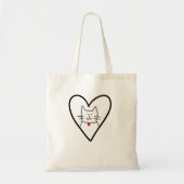 Cat in Heart Doodle  Tote Bag (Voorkant)