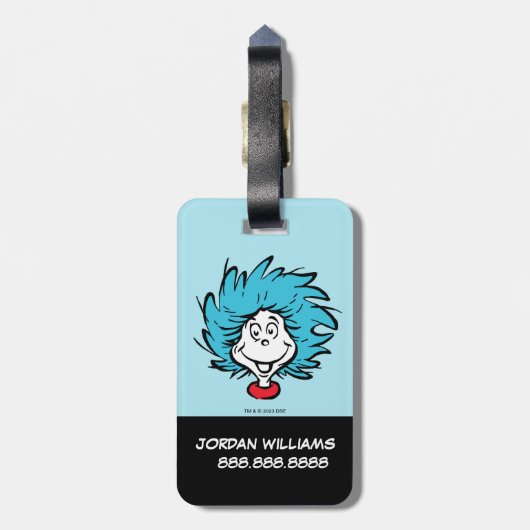 Cat in het Pet Thing One Thing Two - Aangepast din Bagagelabel (Achterkant verticaal)