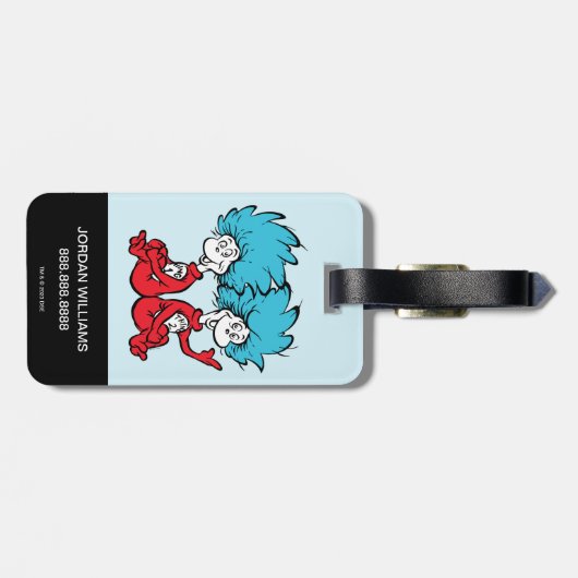 Cat in het Pet Thing One & Thing Two Bagagelabel (Achterkant horizontaal)