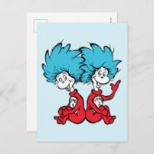 Cat in het Pet Thing One & Thing Two Briefkaart (Voorkant / Achterkant)