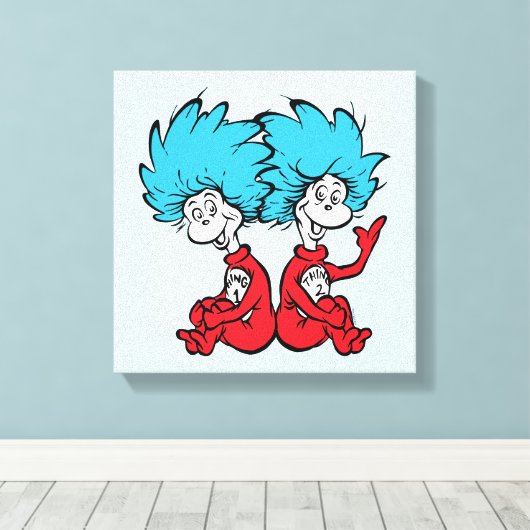 Cat in het Pet Thing One & Thing Two Canvas Afdruk (Insitu (Houten vloer))