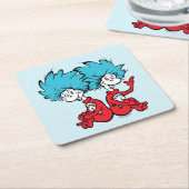 Cat in het Pet Thing One & Thing Two Kartonnen Onderzetters (Schuin)