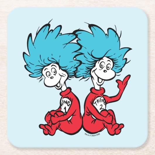 Cat in het Pet Thing One & Thing Two Kartonnen Onderzetters (Voorkant)