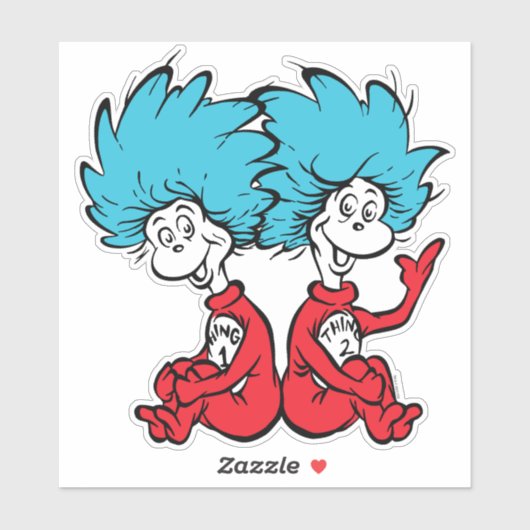 Cat in het Pet Thing One & Thing Two Sticker (Vel)