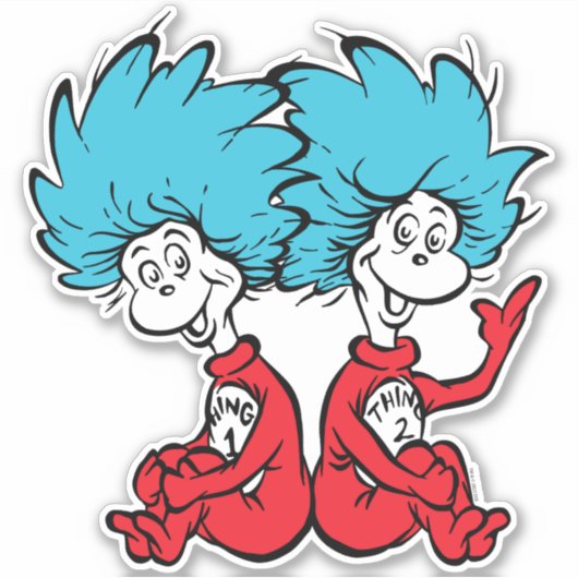 Cat in het Pet Thing One & Thing Two Sticker (Voorkant)