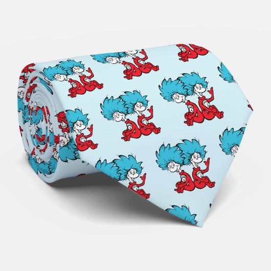 Cat in het Pet Thing One & Thing Two Stropdas (Opgerold)