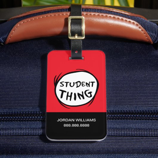 Cat in het Pet Thing One Thing Two Student Thing Bagagelabel (Voorkant Insitu 2)