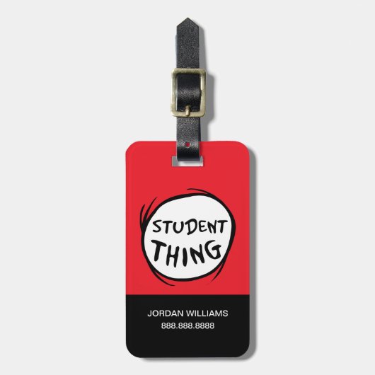 Cat in het Pet Thing One Thing Two Student Thing Bagagelabel (Voorkant verticaal)