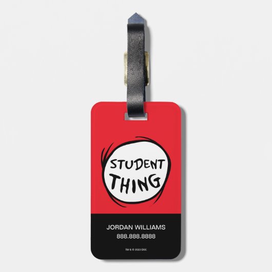 Cat in het Pet Thing One Thing Two Student Thing Bagagelabel (Achterkant verticaal)