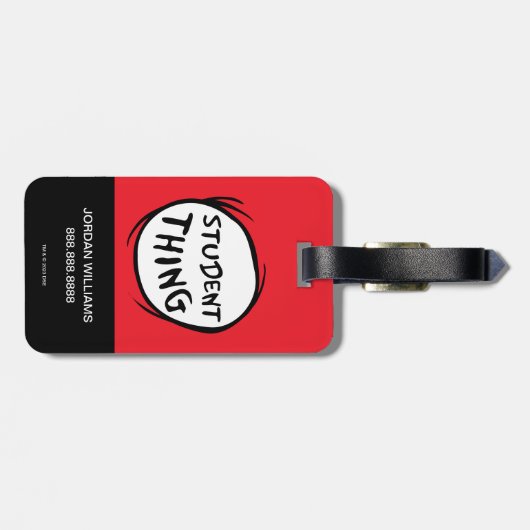 Cat in het Pet Thing One Thing Two Student Thing Bagagelabel (Achterkant horizontaal)