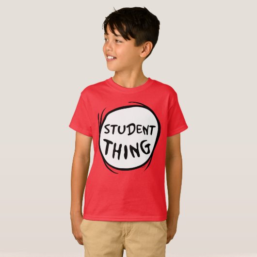 Cat in het Pet Thing One Thing Two Student Thing T-shirt (Voorkant volledig)
