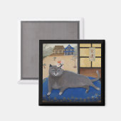 Cat in Japan Painting Magneet (Voorkant / Achterkant)