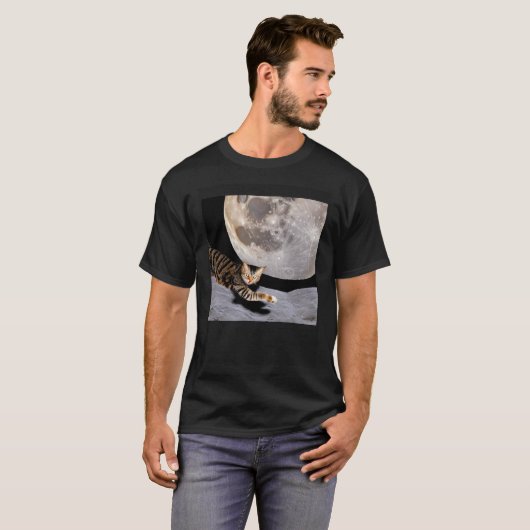 Cat In Outer Space Cute Kitten Kitty Strange T-shirt (Voorkant volledig)